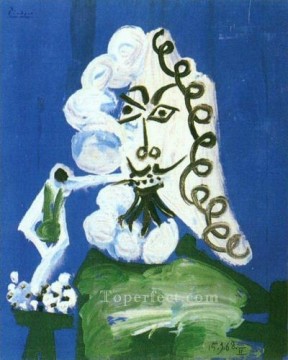 Homme assis a la pipe 1968 Cubismo Pinturas al óleo